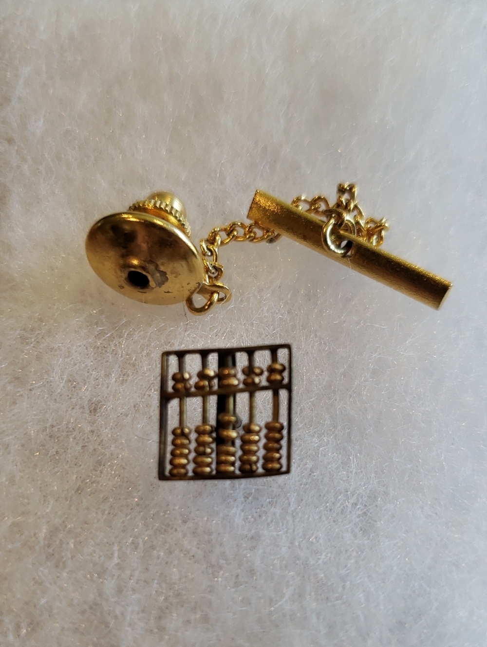 Abacus Tie Tac Goldtone Vintage